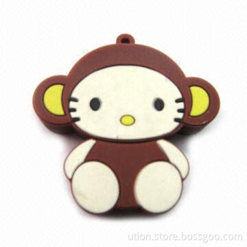 USB Flash Drive with Rubber Cartoon Design, 1 to 64GB Memory Capacity, Supports USB 2.0 Interface